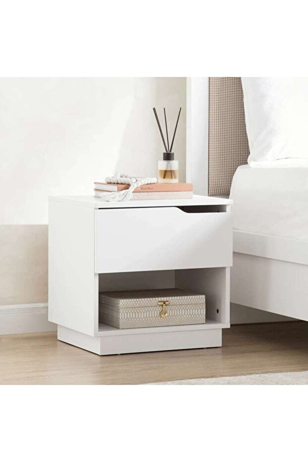 Menora 1 Drawer Night Stand Melamine - White