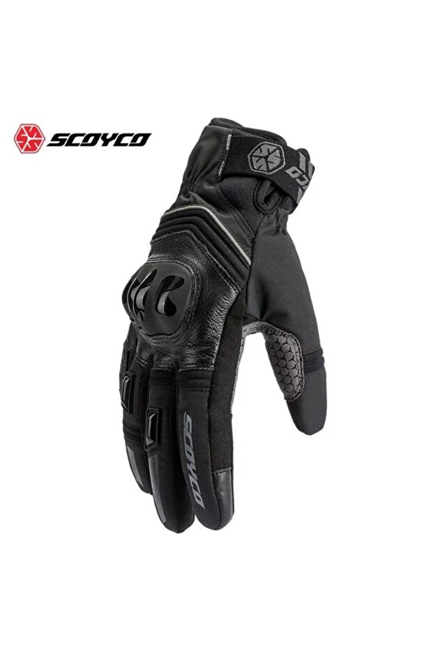 Motorcycle Gloves Leather And Cordura Reflective Waterproof Special Inner Membrane Resistant Motor Gloves