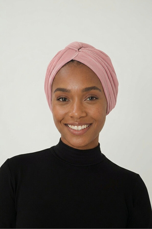 Cross Pleated Band Lined Powder Ready Turban Hijab Pool Cap Suitable for Medical Use