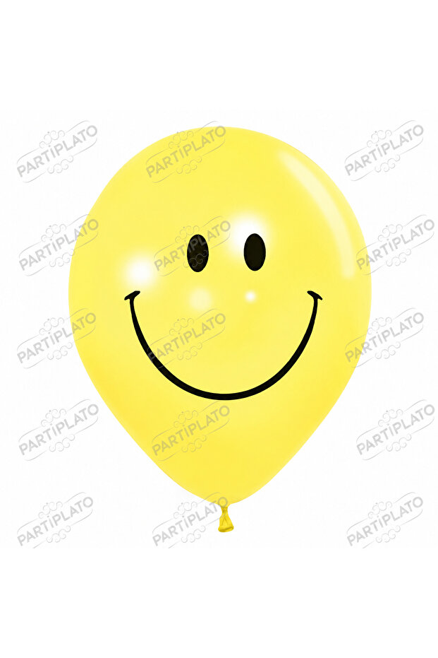 11 Inch Smiley Face Printed Yellow Latex Balloon (Pack of 100)