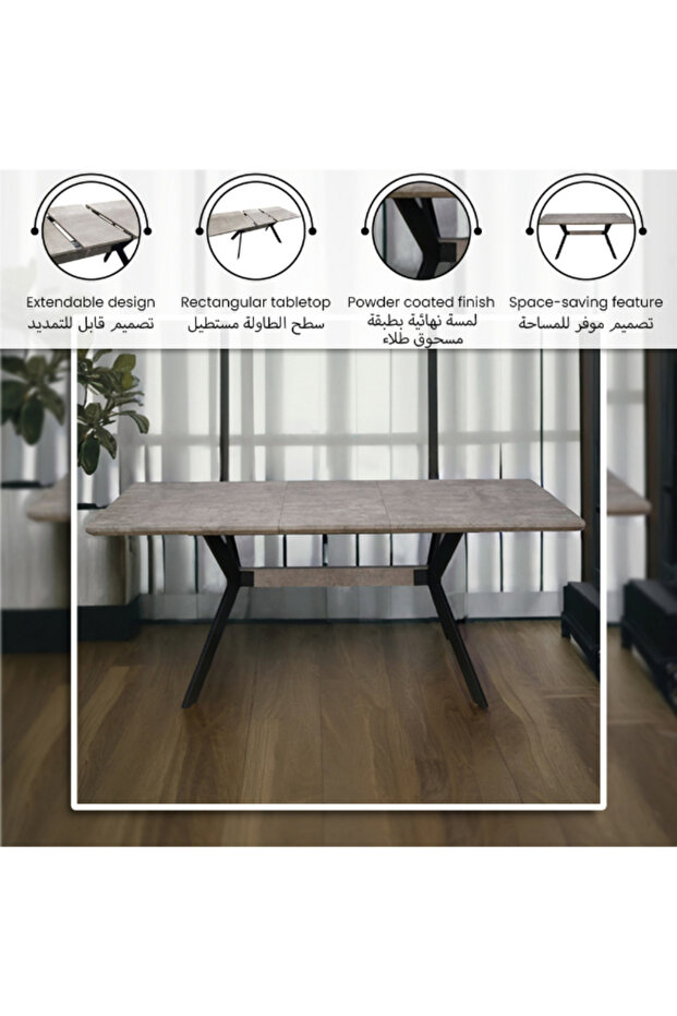 High-Quality and Durable MDF Extendable Dining Table - 3
