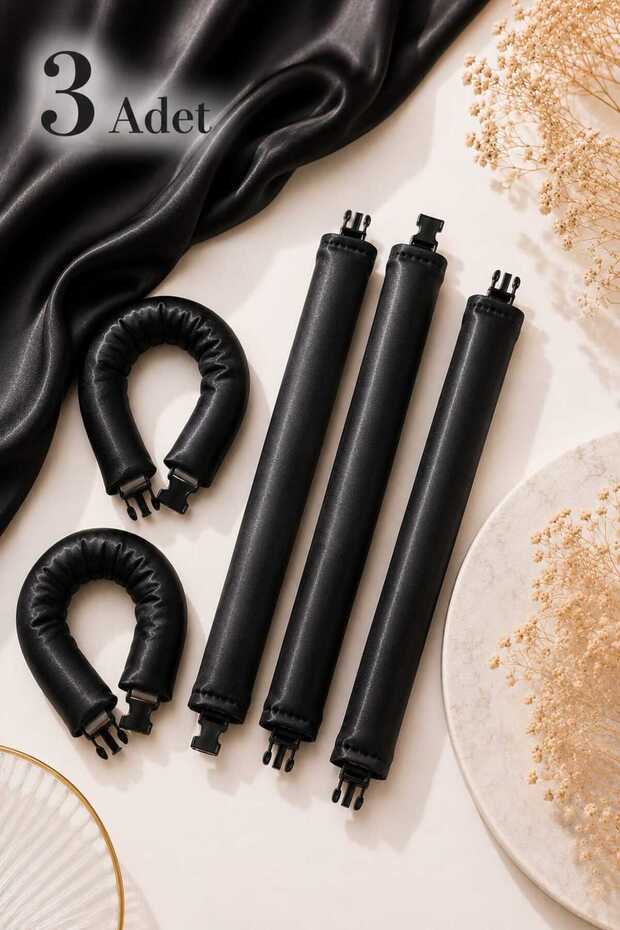 Black Satin Hair Styler Satin Hair Curler Satin Hair Curler Heatless Hair Styler