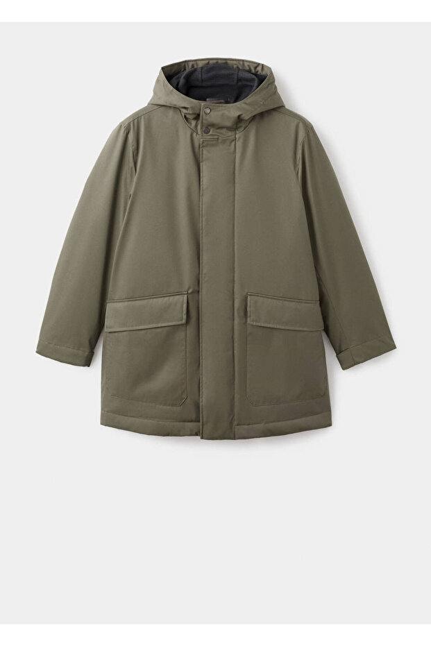 Parka matlasată cu glugă, rezistentă la apă - 3