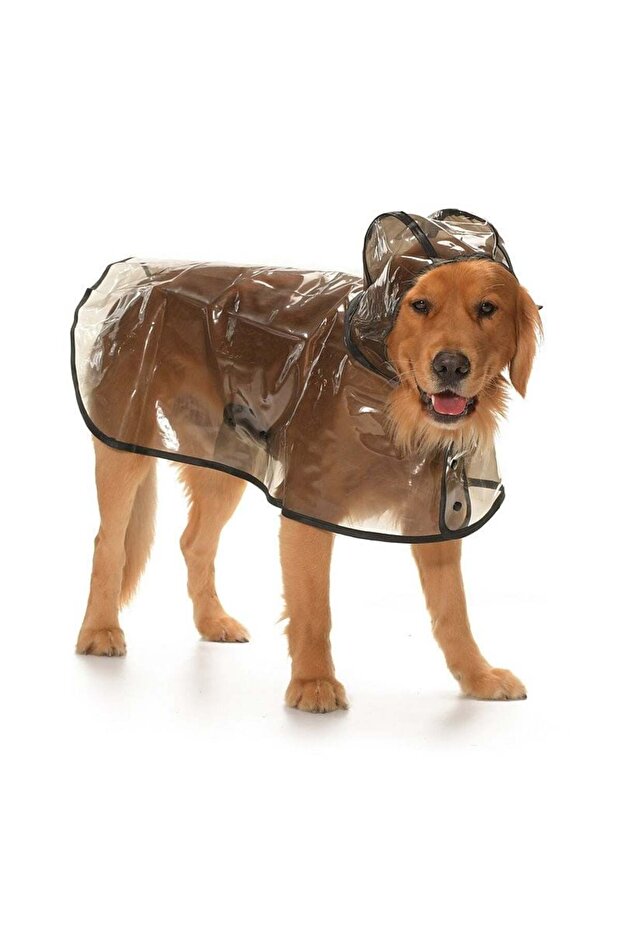 Dog Large Breed Raincoat Otso Transparent Black