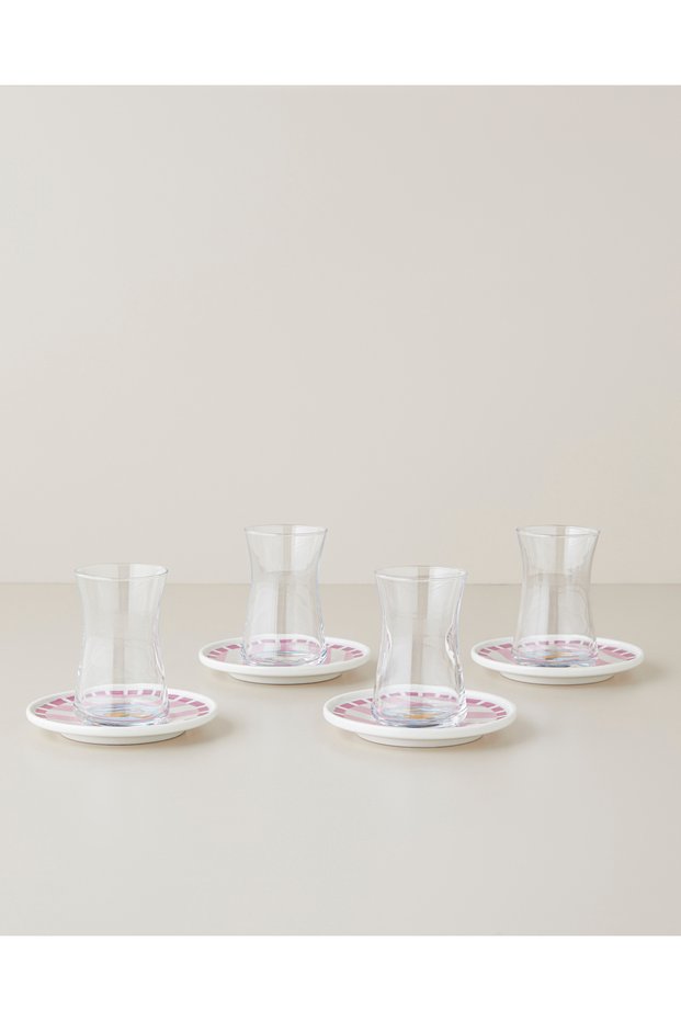 Lemmy Porcelain 8 Piece Tea Set for 4 People 165 ml Colorful