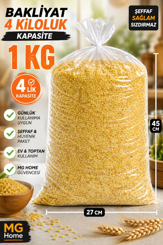 1 kg 🧡 4 Kilogram Thick Legume Bag 🧡 4000 Gram Capacity 🧡 Nylon Bag Refrigerator Bag