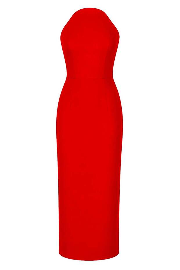 Collared Pencil Dress Red