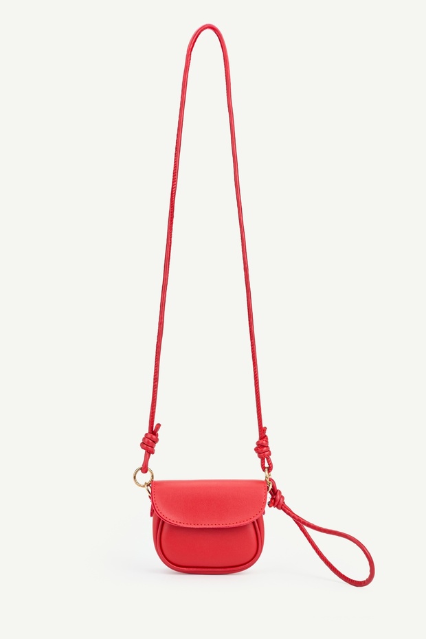 Red Shk306 Adjustable, Knot Detail Strap, Mini, Women's Hand, Arm and Shoulder Bag