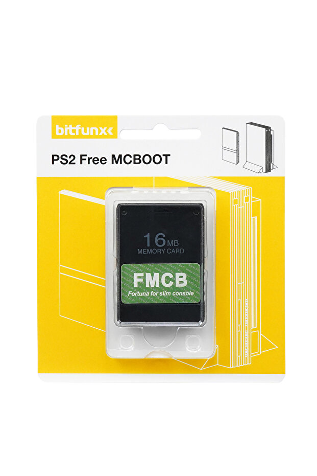 بطاقة ذاكرة Bitfunx Fortuna FMCB Free McBoot بسعة 16 ميجابايت لجهاز ألعاب بلاي ستيشن 2 (PS2 Slim).