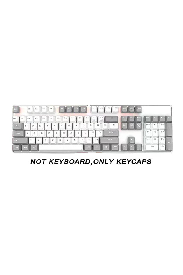 Gary White 104pcs ABS Universal Mechanical Keyboard Keycaps Ergonomic Blank Keycaps For Cherry MX Ke