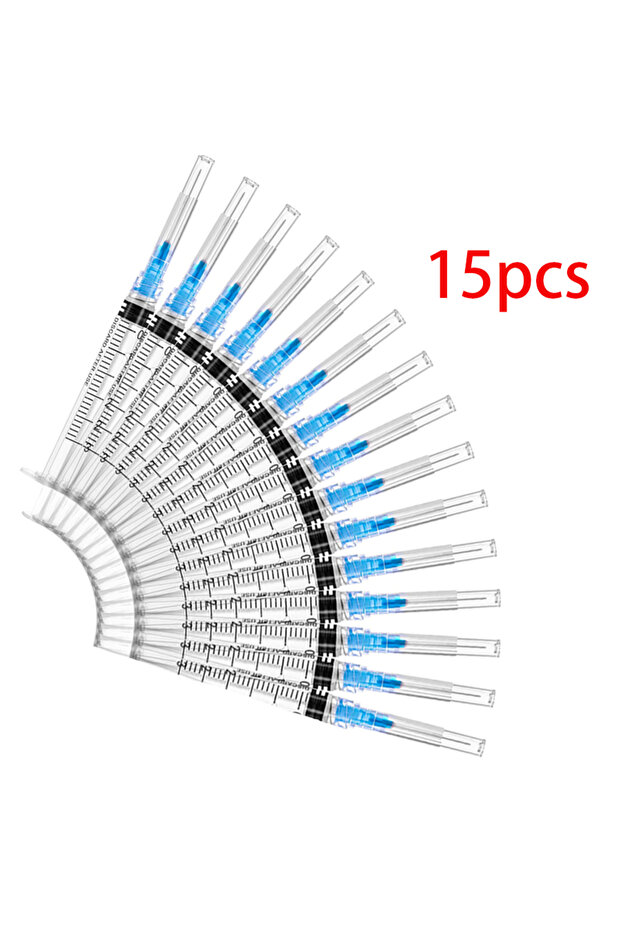 15Pcs 3ml Blue 3ml Disposable Luer Lock Syringe, Suitable for Pets and Farm Animals, Industrial Use,
