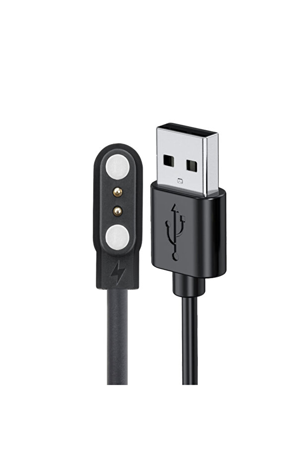 كابل شحن USB أسود اللون لساعات Mibro GS/GS Pro / A2 / T2 / T1/C3/C2/Lite 2 الذكية
