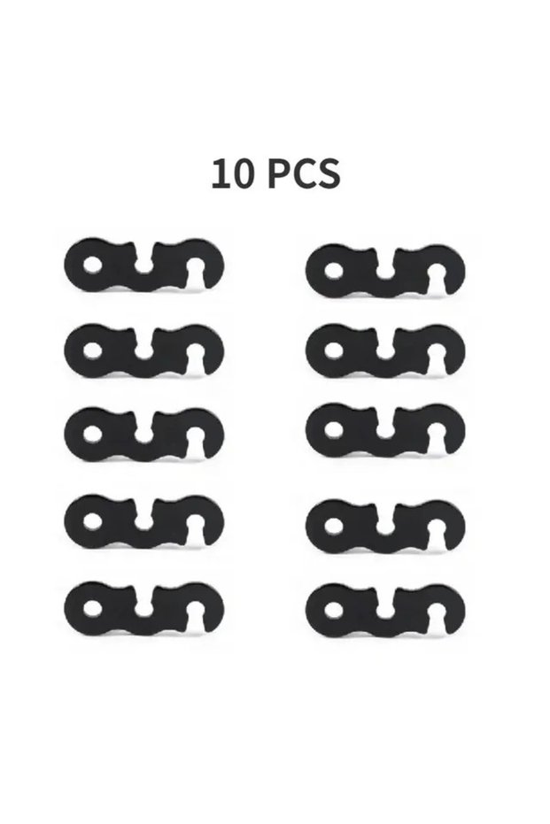10PCS Black 10PCS Adjustable Camping Tent Cord Rope Buckle S Type Tensioners Fastener Kit Outdoor ga