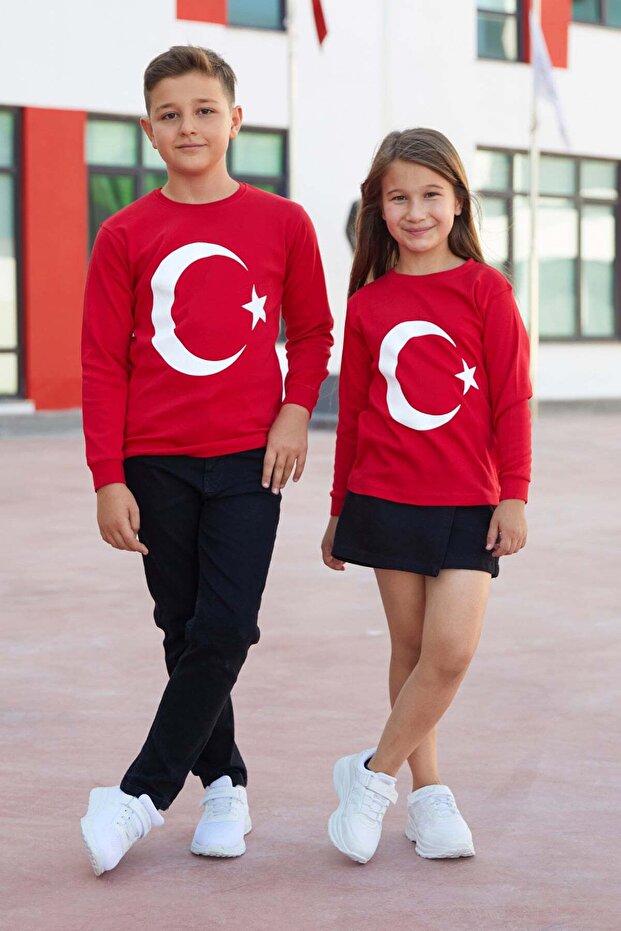 Turkish Flag Printed Children's Sweatshirt