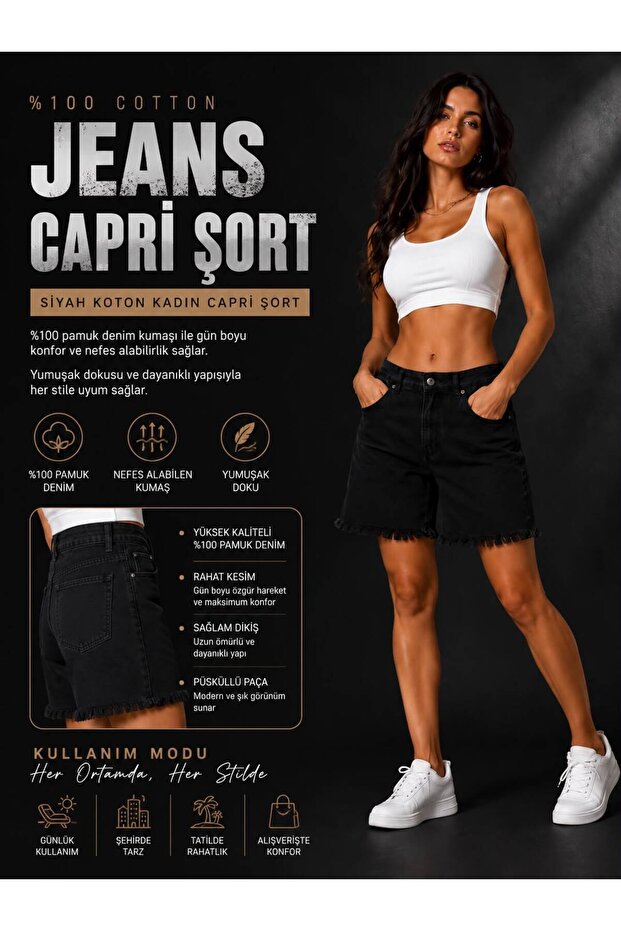 Girls/Women 100% Cotton Jeans Shorts Bermuda
