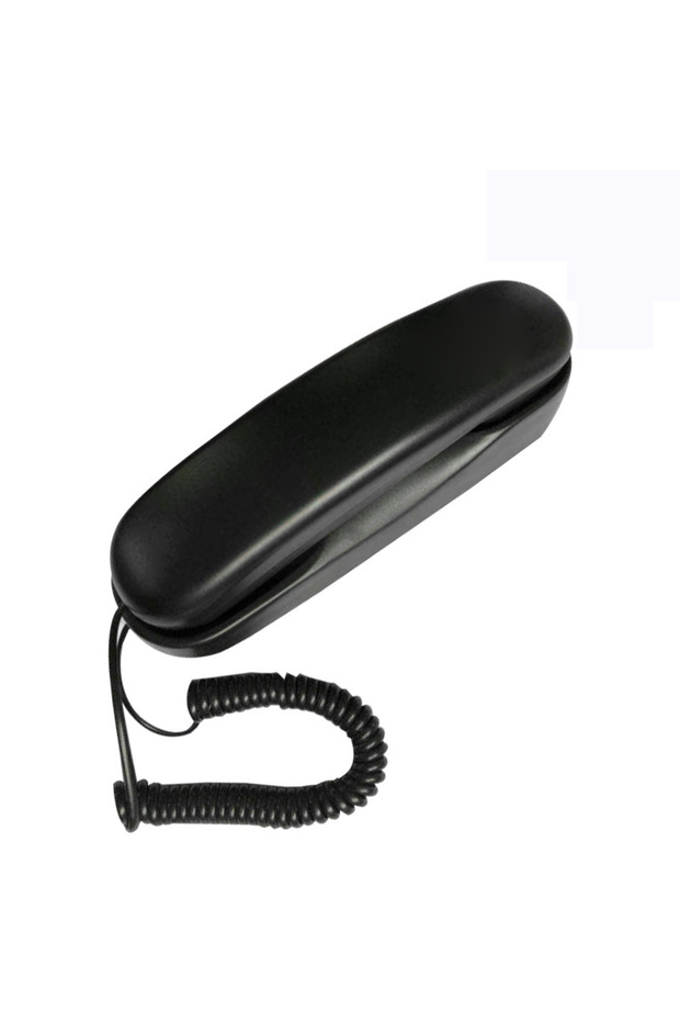black Corded Wall Phone, Slim Trimline Phone for Hotel, Landline Wall Telephone Set for Home/Bathroo