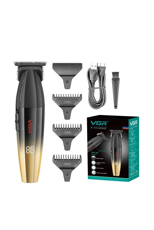 V-906 golden VGR Hair Trimmer Professional Barber Hair Cutting Machine Cordless Hair Clipper Haircut