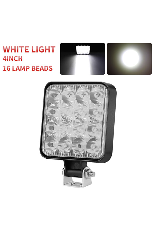 مصباح عمل LED أبيض صغير الحجم من HAOLIDE مقاس 4 بوصات للاستخدام خارج الطرق، كشاف إضاءة للشاحنات والسيارات رباعية الدفع والمشاريع الهندسية