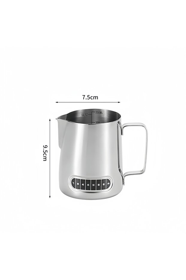 350ml Original Coffee Milk Frother Jug Temperature Sensing Patch Stainless Steel Accurate Scale Volu