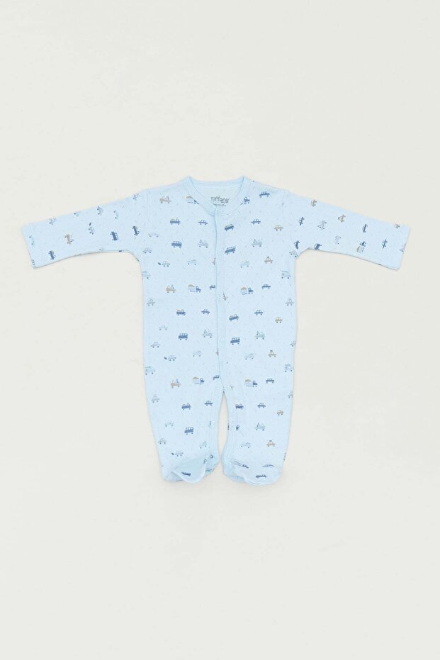 Printed Snap Fastener Boys' Jumpsuit