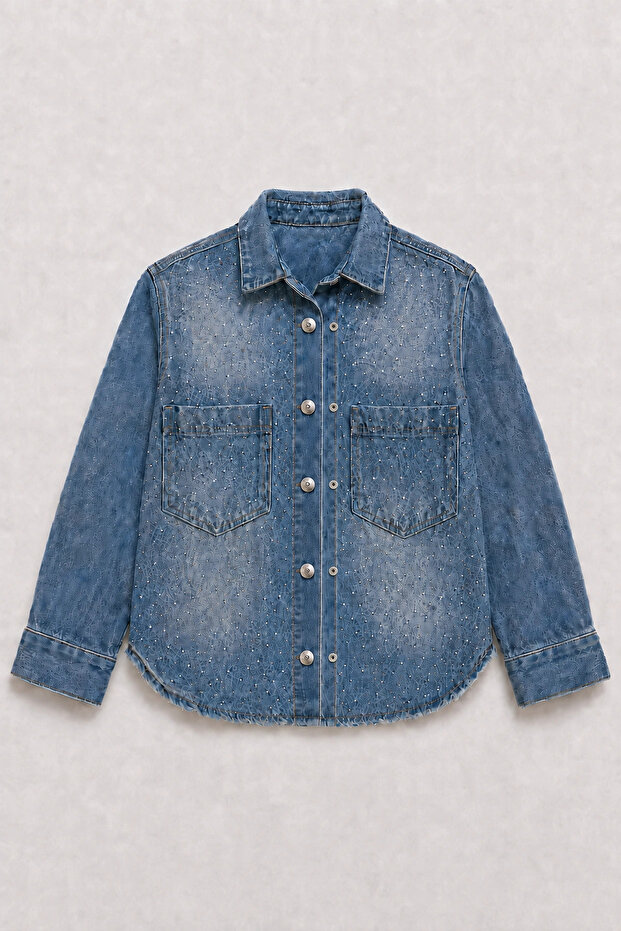 4-14 Years Premium Magic Girl's Jacket-Blue