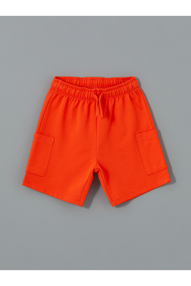 Two Mt Shop Quality Lcw Kids Orange Combed Cotton Plain Standard & Regular Boys' Shorts
