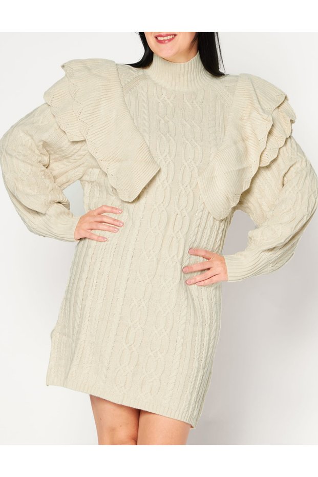 Rochie scurta, Crem