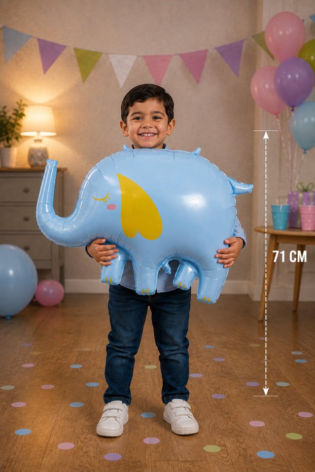 Blue Elephant Foil Balloon 71 cm Large Size Baby Birthday Party Decoration Children's Balloon Ornament