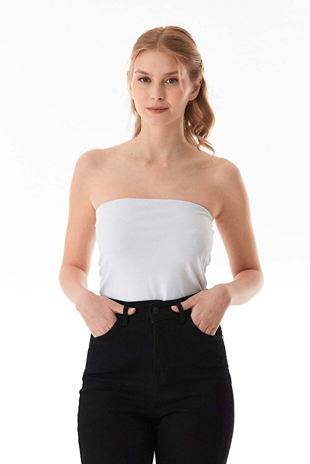 Basic Strapless Bustier with Side Slits - 6