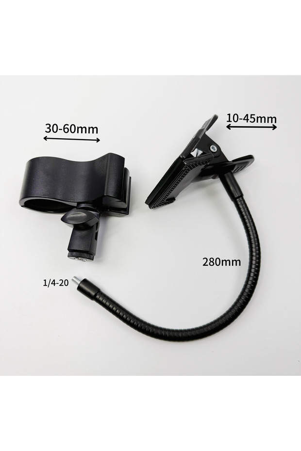 280mm Universal Desktop Microphone Holder Metal Clamp with Adjustable Flexible Gooseneck Mic Clip fo