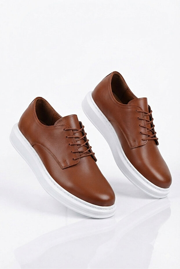 High Quality Slide Model Faux Leather Lace-Up Casual Comfortable Classic Shoes Brown