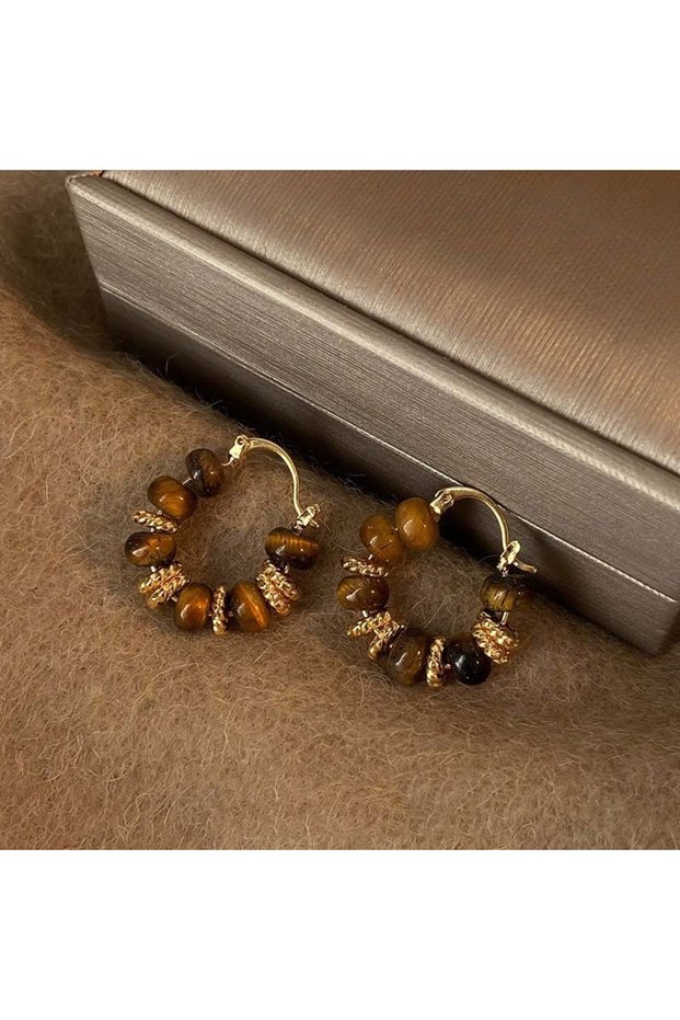 HE18025-1 Vintage Dripping Oil U-shaped Earring for Women Simple Hoop Earrings Temperament Personali