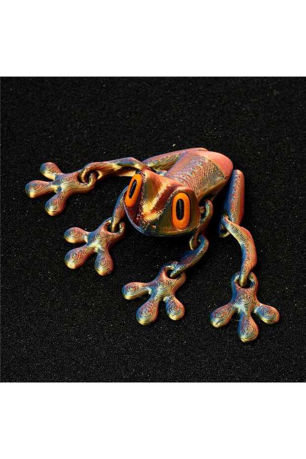Red Blue Gold 3D Printed Magnetic Articulated Frog Fidget Toy Cute Flexi Animal Model Fridge Magnet