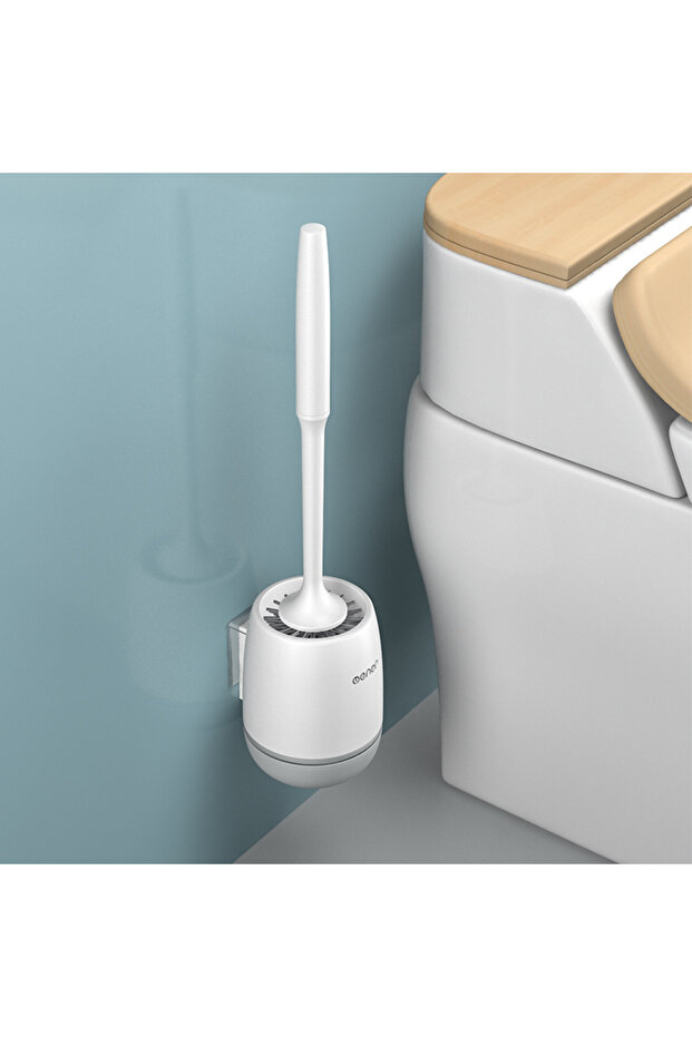 Wallmounted Gray MENGNI-Silicone Toilet Brush Cleaner Brush Wall Floor Bathtubs And Accessories Clea