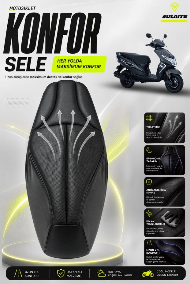 Motorcycle Comfort Saddle Cover Honda Dio Compatible Special Mold Ultra Comfortable Visco Sponge Saddle Pad Anti-Sweat