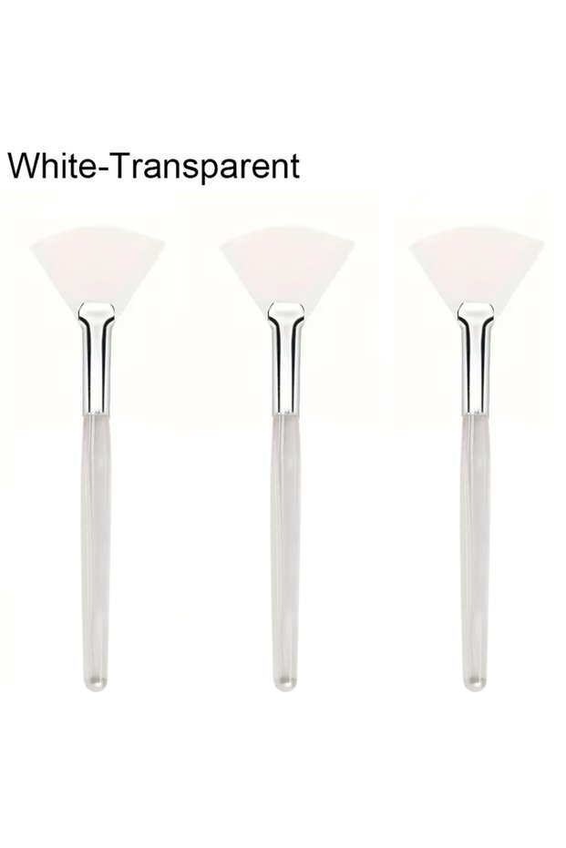 Transparent White 3/6/12pcs Practical Facial Brushes Fan Shape Brush Flat Head Face Mask Applicator