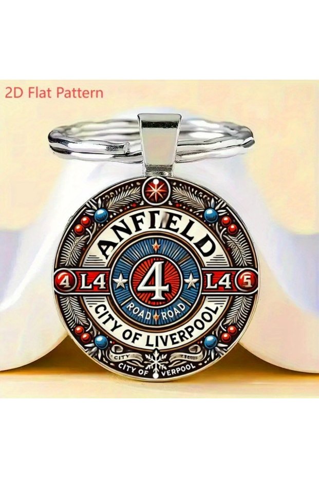 1pc Liverpool Anfield L4 Sign Keychain. Vibrant, Vintage-Inspired Zinc Alloy Design. A Durable & Nos
