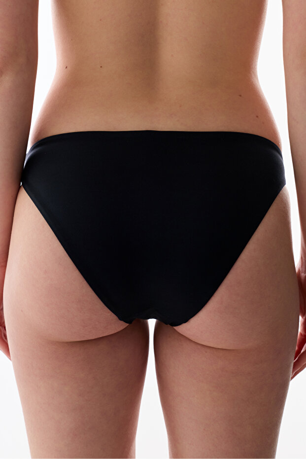 Black Hearth Mid-Waist Bikini Bottom - 2