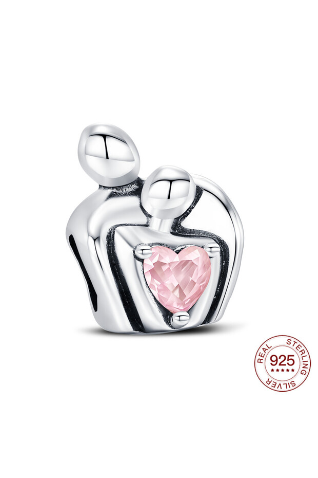 NBC0645 Lollipop Heart Teddy Bear Charms Bead Original 925 Sterling Silver Fine Pendant Fit DIY Brac
