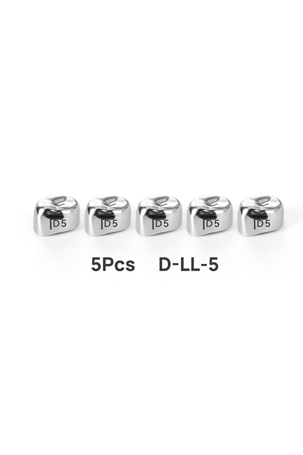 D-LL-5 5PCS Dental Crowns Preformed Metal Crown Stainless Steel Temporary Crowns Dentistry Orthodont