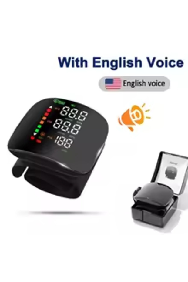 1pc Black--English Blood Pressure Monitor Medical Russian / English Voice Digital Tensiometro Health