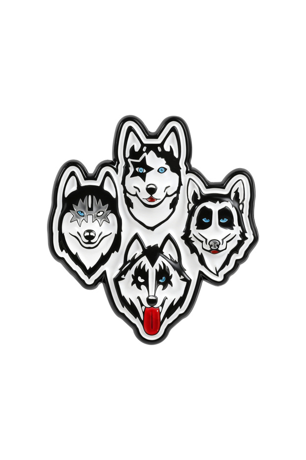 QHXZ5811 Punk Rock Band Hard Enamel Pins Skeleton Hand Gesture Heavy Metal Music Album Brooch Lapel