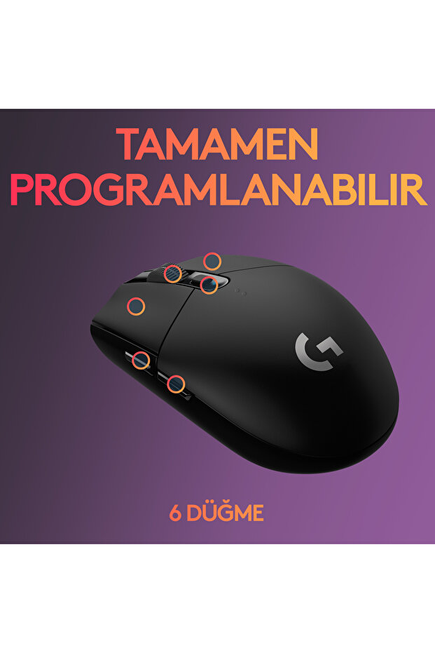G G305 LIGHTSPEED 12.000 DPI Kablosuz Oyuncu Mouse, Siyah 910-005283 - 7
