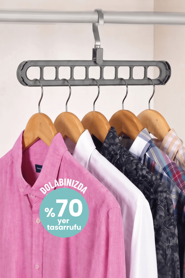 Smart 9-Tier Multi-Hanger Organizer | 360 ° Rotating Head Cabinet Hanger Organizer