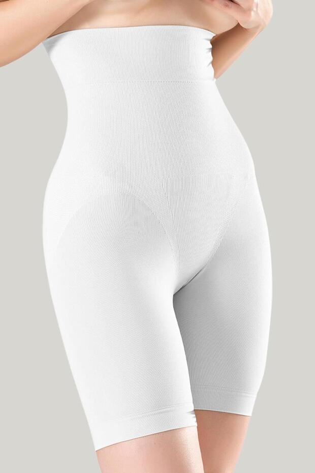 Women's White Mid-Calf Corset with Silicone 1227