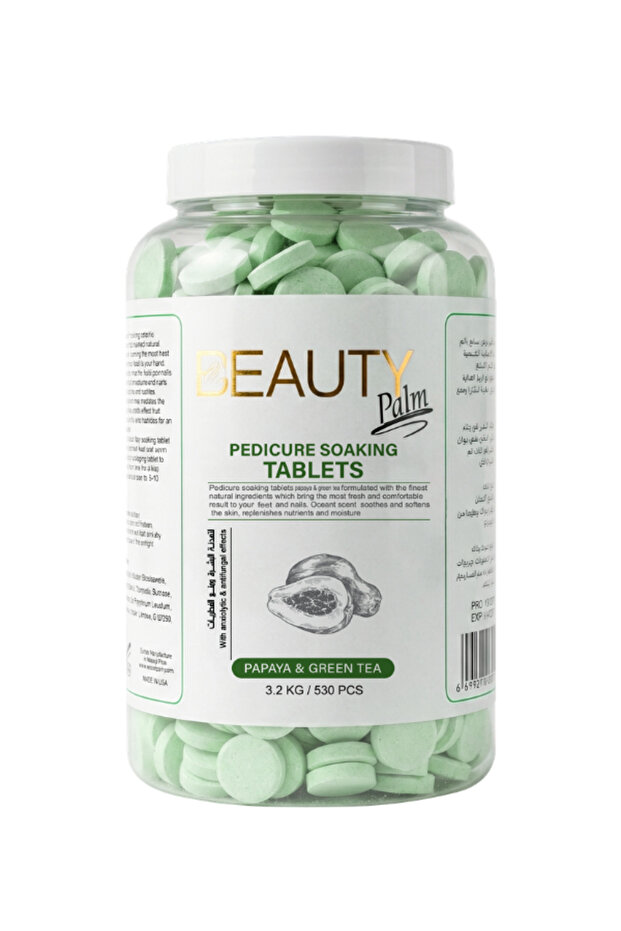 Pedicure Soaking Tablets 530pcs - Papaya & Green Tea, 3.2kg