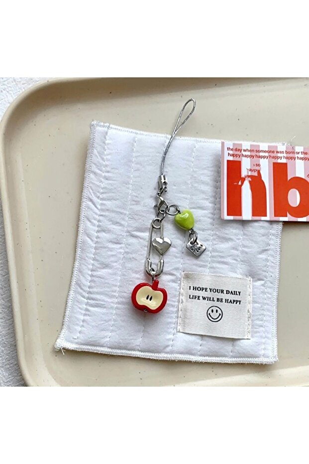 سلسلة مفاتيح Apple-1 Game Love And Deepspace Caleb Cosplay Keychain Pendant Keyring Boho Fruit Phone Chain Minor