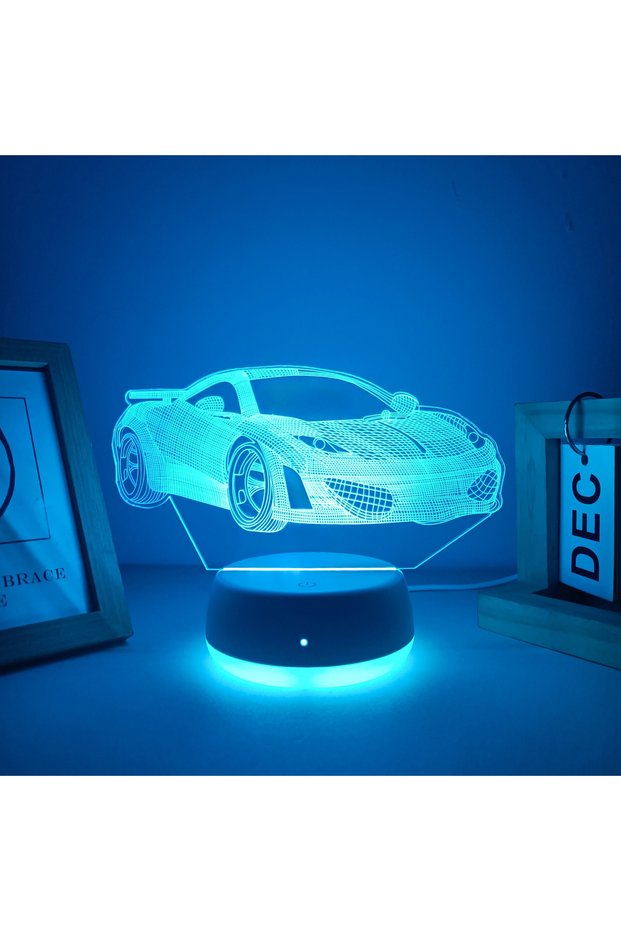 7 color 1pc Colorful Sports Car 3D Night Light, USB Powered Touch Switch with Seven Color Gradient,
