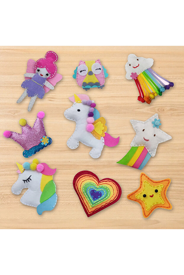 9pcs 9/5Pcs DIY Sewing Kit for Kids Cute Animal Sewing Craft Set Handmade Keychain Ornaments for Chi