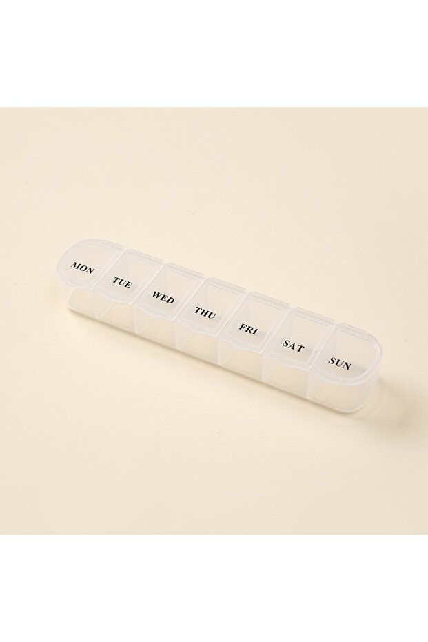 white New 7 Days 7 Grids Weekly Portable Mini Pill Box Organizer, Portable Travel Pill Case for Medi
